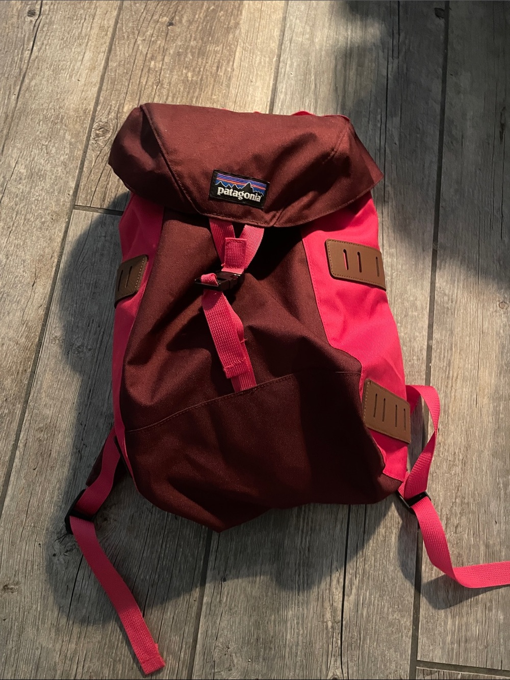 Patagonia kids Maroon and Pink Top-Load Backpack